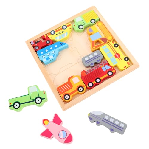 LRXIYODE 1 Set Holzpuzzle-Spielzeug Für Kleinkinder, Fahrzeugform-Matching-Spiel, Frühes Lehrspielzeug Für Den Kindergarten, Hand-Augen-koordinationsspielzeug von LRXIYODE