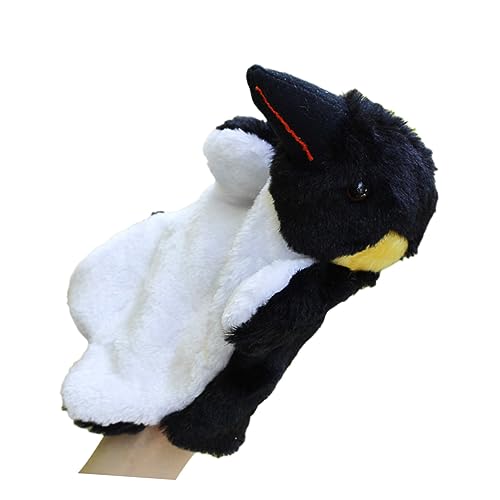 LRXIYODE 1 Stück tierische Handpuppen Pinguin Finger Puppets plüsch Pinguin Plüsch Handpuppe Pinguin Handpuppe Kreatives Cartoon-Tier-Handpuppen Cartoon-Handpuppen Black von LRXIYODE