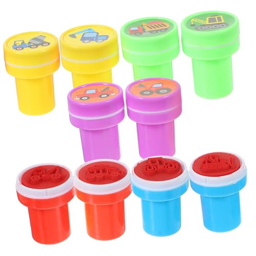 LRXIYODE 10 Stück Teiliges Stempelset Baustellenfahrzeuge Kinderstempel Bunte Kunststoffstempel für Tagebuch Basteln Partygeschenke Kreatives für Jungen und Mädchen LRXIYODE 10 Stück Teiliges Stempelset Baustellenfahrzeuge Kinderstempel Bunte Kunststoffstempel für Tagebuch Basteln Partygeschenke Kreatives für Jungen und Mädchen von LRXIYODE