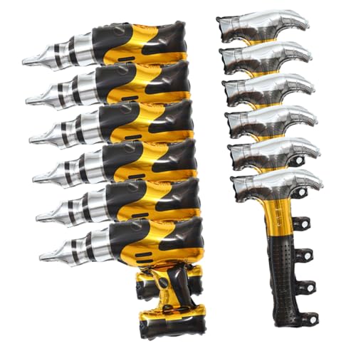 LRXIYODE 12 Stück Teiliges Folienballon Reparaturwerkzeug Motiv mit Aufblasbarem Hammer und Bohrer Aluminiumfolie Langlebig Dekoration für Jungen Geburtstag Themenparty und Bau LRXIYODE 12 Stück Teiliges Folienballon Reparaturwerkzeug Motiv mit Aufblasbarem Hammer und Bohrer Aluminiumfolie Langlebig Dekoration für Jungen Geburtstag Themenparty und Bau von LRXIYODE
