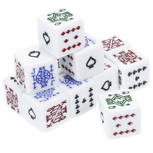 LRXIYODE 12 Stück Teiliges Pokerwürfel Set Weiß aus Acryl Verschleißfestes Spielzubehör mit Lustigen Chips für Party und Spielversorgung Leicht und Tragbar für Holdem und Kartenspiele LRXIYODE 12 Stück Teiliges Pokerwürfel Set Weiß aus Acryl Verschleißfestes Spielzubehör mit Lustigen Chips für Party und Spielversorgung Leicht und Tragbar für Holdem und Kartenspiele von LRXIYODE