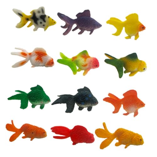 LRXIYODE 12 Stück Teiliges Simulierte Goldfische aus PVC Kindgerechtes Lernspielzeug und Aquarium Deko Realistische Mini Fischmodelle für Bunte Zufällige Langlebig und Leicht Tragbar LRXIYODE 12 Stück Teiliges Simulierte Goldfische aus PVC Kindgerechtes Lernspielzeug und Aquarium Deko Realistische Mini Fischmodelle für Bunte Zufällige Langlebig und Leicht Tragbar von LRXIYODE