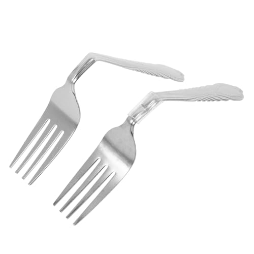 LRXIYODE 2 Stück Magische Requisiten Mind Bend Fork Prop Mind-Bend-Fork-Trick Partytrickspielzeug Party-Trick-Requisite Gimmick-Requisiten Biegungsgabelspielzeug Biegen Metall Silver von LRXIYODE