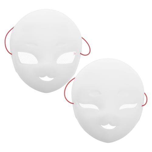 LRXIYODE 2 Stück Maske Zum Dekorieren Einer Leeren Gesichtsmaske, Weiße Leere Gesichtsmaske Mit Netzgarn Für Diy-kunst, Halloween-partys Und Cosplay-events von LRXIYODE