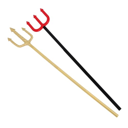 LRXIYODE 2 Stücke Kunststoff Teufel Pitchfork Halloween Pitchfork Prop Teufel Pitchfork Cosplay Dämon Kostüm Zubehör Für Erwachsene Und Kinder von LRXIYODE