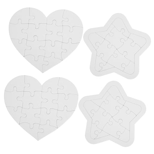 LRXIYODE 4 Sätze Blanko Puzzles Herz und Sternform Weiß zum Ausmalen und Basteln DIY Puzzleteile für Kreatives Malen Abtrennbare Puzzle Teile für Jungen und Mädchen Logisches Denkspiel LRXIYODE 4 Sätze Blanko Puzzles Herz und Sternform Weiß zum Ausmalen und Basteln DIY Puzzleteile für Kreatives Malen Abtrennbare Puzzle Teile für Jungen und Mädchen Logisches Denkspiel von LRXIYODE