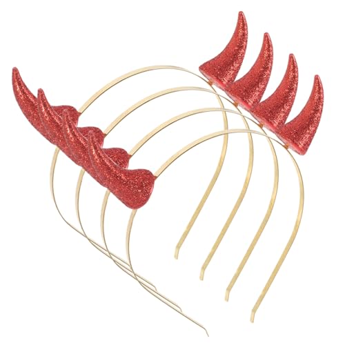 LRXIYODE 4 Stück Teiliges Rotes Ox Horn Stirnband mit Flexibles Langlebiges Cosplay Haarreif für Erwachsene Stabiler Sitz Wiederverwendbar Halloween und Karneval LRXIYODE 4 Stück Teiliges Rotes Ox Horn Stirnband mit Flexibles Langlebiges Cosplay Haarreif für Erwachsene Stabiler Sitz Wiederverwendbar Halloween und Karneval von LRXIYODE