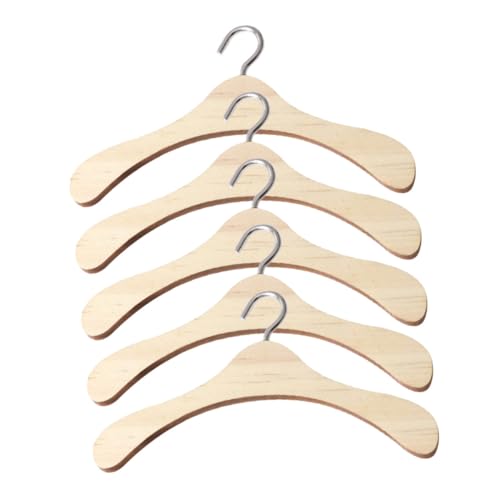 LRXIYODE 5 Stück Teiliges Kleiderbügel mit Metallhaken Stabile Puppenkleiderbügel für Puppenhaus und Miniaturkleidung Naturfarbene Holz kleiderbügel für Kleine Kleidungsstücke LRXIYODE 5 Stück Teiliges Kleiderbügel mit Metallhaken Stabile Puppenkleiderbügel für Puppenhaus und Miniaturkleidung Naturfarbene Holz kleiderbügel für Kleine Kleidungsstücke von LRXIYODE