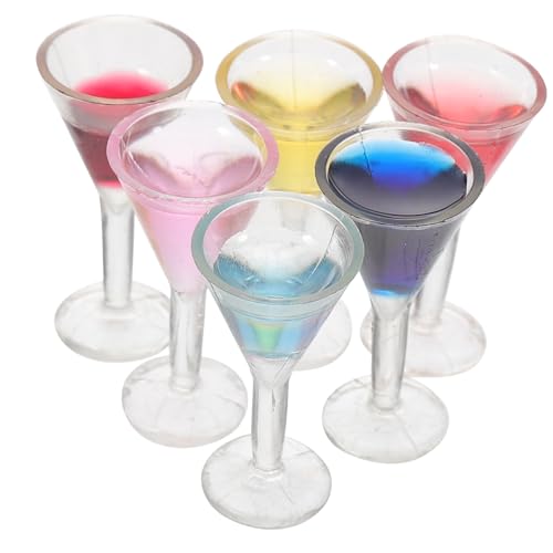 LRXIYODE 6 Stück Mini Cocktail Gläser Miniatur Weingläser für Puppenhaus Deko Kreatives Farbige Accessoires für Realistische Miniaturmodelle LRXIYODE 6 Stück Mini Cocktail Gläser Miniatur Weingläser für Puppenhaus Deko Kreatives Farbige Accessoires für Realistische Miniaturmodelle von LRXIYODE