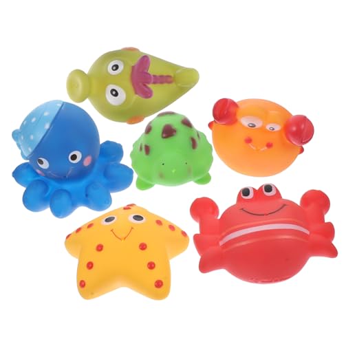 LRXIYODE 6 Stück Teiliges Badespielzeug mit Weichen Sicheren Meerestieren Flexible Textur zur Handentwicklung Schwimmfähig als Geschenk für Kleinkinder und Junge Mädchen zum Bade LRXIYODE 6 Stück Teiliges Badespielzeug mit Weichen Sicheren Meerestieren Flexible Textur zur Handentwicklung Schwimmfähig als Geschenk für Kleinkinder und Junge Mädchen zum Bade von LRXIYODE