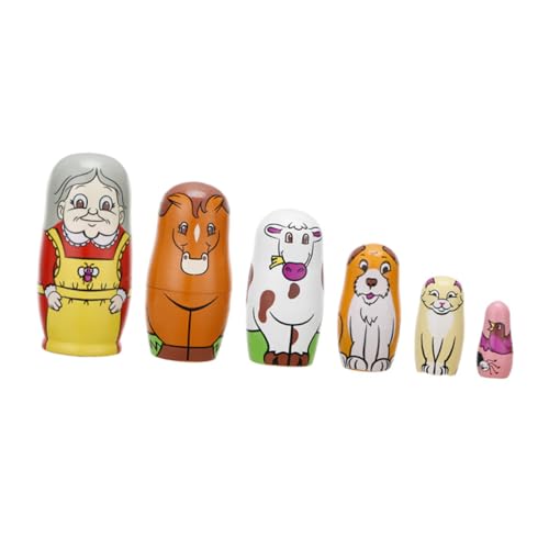 LRXIYODE Puppe aus Holz 6 Teile Handbemalt Kinder Spielzeug Großmutter Muster Dekoration für Zuhause LRXIYODE Puppe aus Holz 6 Teile Handbemalt Kinder Spielzeug Großmutter Muster Dekoration für Zuhause von LRXIYODE