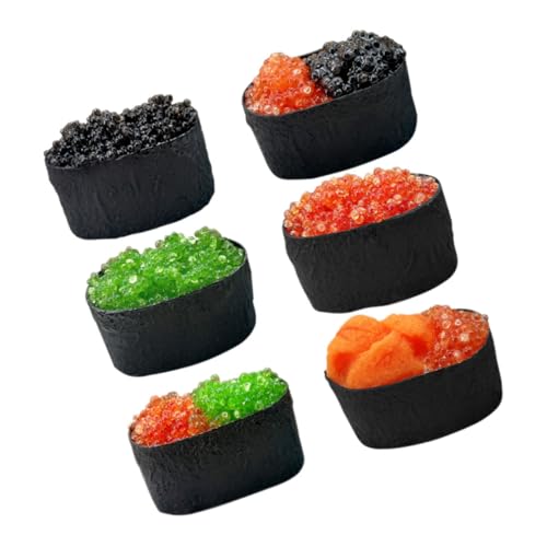 LRXIYODE 6 Teiliges Simulations Sushi Modell Gefälschtes Essen Lebensechtes Essensmodell Simuliertes Sushi Modell Foto Requisiten Simulations Sushi Lebensmittelmodell Realistisches von LRXIYODE