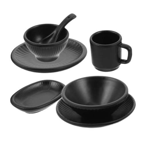 LRXIYODE 7 Stück Teiliges Miniatur Geschirrset mit Japanischem Streifenmuster Teller Tassen Schalen für Puppenhaus Dekoration Realistische Mikrolandschaft Accessoires Platzsparend LRXIYODE 7 Stück Teiliges Miniatur Geschirrset mit Japanischem Streifenmuster Teller Tassen Schalen für Puppenhaus Dekoration Realistische Mikrolandschaft Accessoires Platzsparend von LRXIYODE