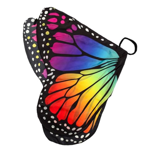 LRXIYODE Fluoreszierender Schmetterlingsflügel Umhang Damen Leichter Komfortabler Tanz Cape in Regenbogenfarben für Party Bühnenauftritte und Festtagskostüm LRXIYODE Fluoreszierender Schmetterlingsflügel Umhang Damen Leichter Komfortabler Tanz Cape in Regenbogenfarben für Party Bühnenauftritte und Festtagskostüm von LRXIYODE