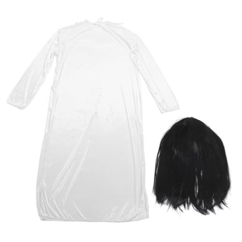 LRXIYODE Halloween Damen Kostüm Weißes Ghost Bride Kleid mit Schwarzer Perücke Gruseliges Halloween Horror Outfit für Party Karneval und Cosplay LRXIYODE Halloween Damen Kostüm Weißes Ghost Bride Kleid mit Schwarzer Perücke Gruseliges Halloween Horror Outfit für Party Karneval und Cosplay von LRXIYODE