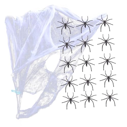 LRXIYODE Halloween Deko mit Realistischem Spinnennetz und Täuschend Echten Spinnen Dehnbar Wiederverwendbar Gruselige Party und Hausdekoration für Indoor und Outdoor für Halloween LRXIYODE Halloween Deko mit Realistischem Spinnennetz und Täuschend Echten Spinnen Dehnbar Wiederverwendbar Gruselige Party und Hausdekoration für Indoor und Outdoor für Halloween von LRXIYODE