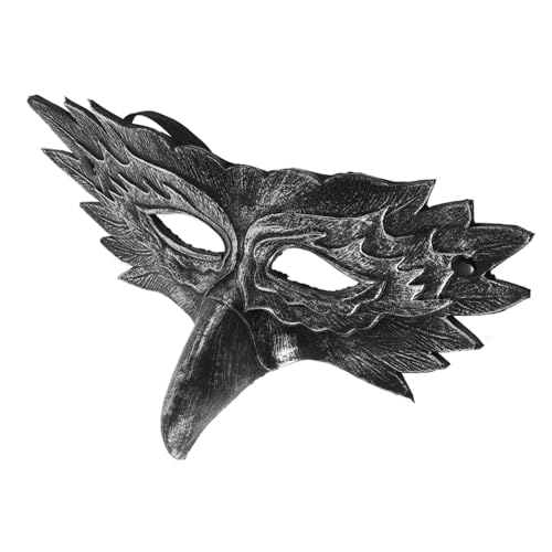 LRXIYODE Halloween Gesichtsmaske Herren Maskerade Party Zubehör Vogelmaske Halloween Kostüm Zubehör Cosplay Requisiten Halbmaske Karnevalsmaske Kostümmaske Tiermaske Pu von LRXIYODE