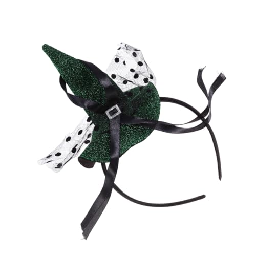 LRXIYODE Halloween Haarband Hexenhut Form aus Grünem Punkt Mesh für Damen Einzigartiges Hexen Kostümzubehör für Party Cosplay und Festdekoration LRXIYODE Halloween Haarband Hexenhut Form aus Grünem Punkt Mesh für Damen Einzigartiges Hexen Kostümzubehör für Party Cosplay und Festdekoration von LRXIYODE