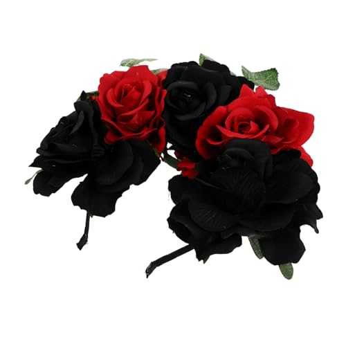 LRXIYODE Halloween Haarschmuck Rosen Stirnband Rot Schwarz Blütenhaarreif für Damen Party Karneval Fotoaccessoire Elegant Mystisch LRXIYODE Halloween Haarschmuck Rosen Stirnband Rot Schwarz Blütenhaarreif für Damen Party Karneval Fotoaccessoire Elegant Mystisch von LRXIYODE
