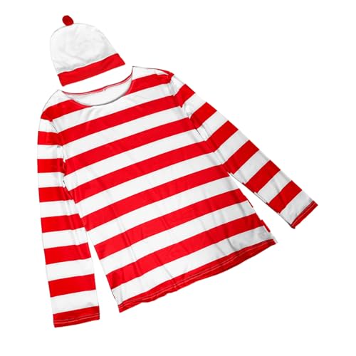LRXIYODE Halloween Kostüm Langarmshirt und Mütze Rot weiß Gestreift Weiches Leichtes Material Langlebig und Schnell Anzuziehen für Erwachsene Cosplay und Party LRXIYODE Halloween Kostüm Langarmshirt und Mütze Rot weiß Gestreift Weiches Leichtes Material Langlebig und Schnell Anzuziehen für Erwachsene Cosplay und Party von LRXIYODE