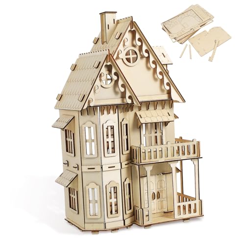 LRXIYODE Holzpuzzle Gothic Villa Kreatives Puzzle für Erwachsene Stabiles Holzhaus Modellbausatz Einfach zu Montieren Dekoratives Puppenhaus Geschenk zu Geburtstag und Halloween LRXIYODE Holzpuzzle Gothic Villa Kreatives Puzzle für Erwachsene Stabiles Holzhaus Modellbausatz Einfach zu Montieren Dekoratives Puppenhaus Geschenk zu Geburtstag und Halloween von LRXIYODE