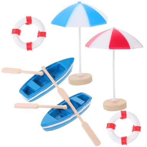 LRXIYODE Miniatur Stranddekoration Teilig mit Mini Holzbooten Paddeln Kleinen Sonnenschirmen und Schwimmringen Mikro Landschaft Deko für Puppenhaus und Garten Detailreiche Strand Szene LRXIYODE Miniatur Stranddekoration Teilig mit Mini Holzbooten Paddeln Kleinen Sonnenschirmen und Schwimmringen Mikro Landschaft Deko für Puppenhaus und Garten Detailreiche Strand Szene von LRXIYODE