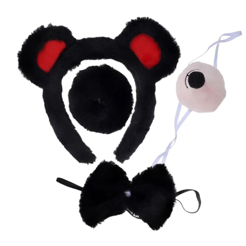 LRXIYODE Plüsch Bärenohren Stirnband mit Fake Nase und Fliege Leichtes Cosplay Tierohren Haarreif für Halloween Kostüm Party Wiederverwendbar und Komfortabel Prop für Erwachsene LRXIYODE Plüsch Bärenohren Stirnband mit Fake Nase und Fliege Leichtes Cosplay Tierohren Haarreif für Halloween Kostüm Party Wiederverwendbar und Komfortabel Prop für Erwachsene von LRXIYODE