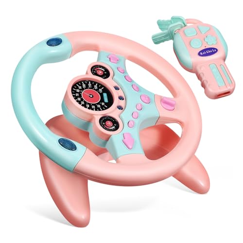LRXIYODE Simuliertes Lenkrad für Lichtern und Sound Drehbares Auto Lenkrad mit Hupe und Musik Pädagogisches zur Motorischer Fähigkeiten Rosa Kunststoff LRXIYODE Simuliertes Lenkrad für Lichtern und Sound Drehbares Auto Lenkrad mit Hupe und Musik Pädagogisches zur Motorischer Fähigkeiten Rosa Kunststoff von LRXIYODE