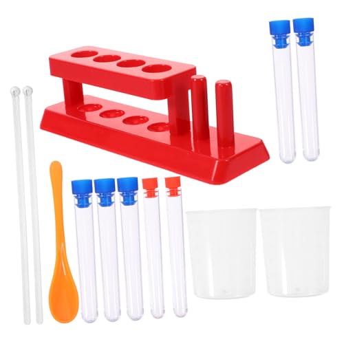 LRXIYODE Stem Experimentier für Kunststoff Reagenzgläsern Messbechern Rührstäbchen und Probenlöffel Stabilem Reagenzglasständer für Naturwissenschaftliches Lernen und Experimente LRXIYODE Stem Experimentier für Kunststoff Reagenzgläsern Messbechern Rührstäbchen und Probenlöffel Stabilem Reagenzglasständer für Naturwissenschaftliches Lernen und Experimente von LRXIYODE