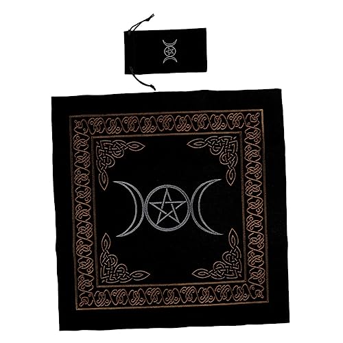LRXIYODE Tarot Tischdecke mit und Dreifachmond Samt Tuch für Wahrsagung Praktischem Aufbewahrungsbeutel Schützende Tarotmatte für Kartenanfänger und Profis LRXIYODE Tarot Tischdecke mit und Dreifachmond Samt Tuch für Wahrsagung Praktischem Aufbewahrungsbeutel Schützende Tarotmatte für Kartenanfänger und Profis von LRXIYODE