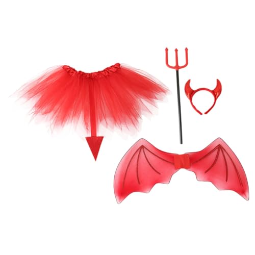 LRXIYODE Teufelskostüm mit Tüllrock und Flügeln Halloween Party Verkleidung für Leichtes Langlebiges Cosplay Zubehör für Festliche Rollenspiele LRXIYODE Teufelskostüm mit Tüllrock und Flügeln Halloween Party Verkleidung für Leichtes Langlebiges Cosplay Zubehör für Festliche Rollenspiele von LRXIYODE