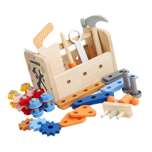 LRXIYODE Werkzeugset aus Holz Buntes Lernspielzeug für Kleinkinder Ab Jahren Sicher und Glatt Verarbeitet Tragbarer Handwerkzeugkoffer für Rollenspiele und Kindgerechtes LRXIYODE Werkzeugset aus Holz Buntes Lernspielzeug für Kleinkinder Ab Jahren Sicher und Glatt Verarbeitet Tragbarer Handwerkzeugkoffer für Rollenspiele und Kindgerechtes von LRXIYODE