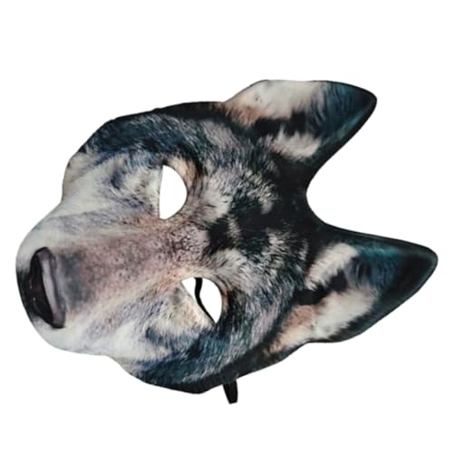 LRXIYODE Wolfsmaske halloween realistische gruselige Werwolf- werwolf Halloween Wolfskopfmaske pelzige Kostüm Regenmaske Fuchsmaske Eva Grey von LRXIYODE