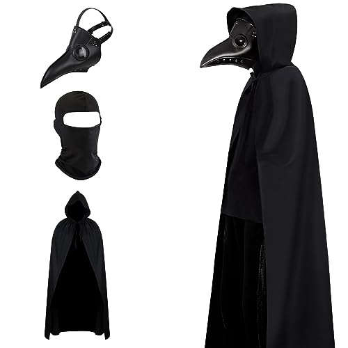 LSBIYUTEFO Gruselige Halloween-Masken für Erwachsene, Pestarzt-Maske, gruseliges Halloween-Kostüm, Renaissance-Kleid, Damen oder Herren von LSBIYUTEFO