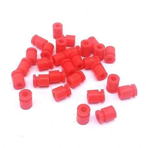 LSFWJP M2 M3 Anti Vibration Gummi Stoßdämpfer Dämpfung Dämpfer Ball for F3 F4 F7 Flight Controller FPV RC Drone Multi Rotor (Color : M2x6.6 red 30PCS) von LSFWJP