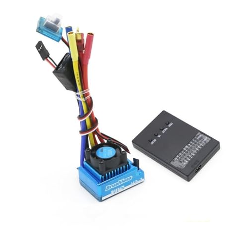 LSFWJP Wasserdichter 45A 60A 80A 120A bürstenloser ESC Elektrogeschwindigkeitsregler Staubdicht for 1/8 1/10 1/12 RC Car Crawler RC Bootsteil (Color : 120A with Card) von LSFWJP