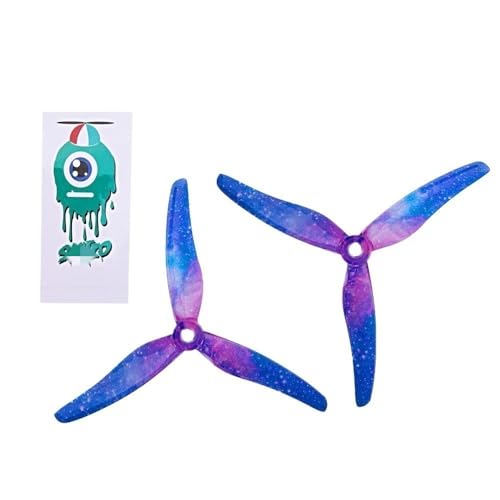 LSFWJP for Gemfan 8 stücke/4 Paar 51433 5 Zoll 3 Klinge/tri-Klinge Propeller Props CW CCW bürstenlosen Motor FPV Propeller for FPV Racing drohne (Color : 4 Pair Sky Color) von LSFWJP