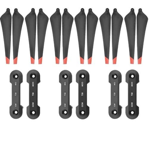 LSFWJP for T30 Propeller 3820s Carbon Faser Nylon Faltbare Propeller Klingen CW und CCW for DJI T30 Landwirtschaft Drone Paddel Zubehör (Color : 12pcs with clamp) von LSFWJP