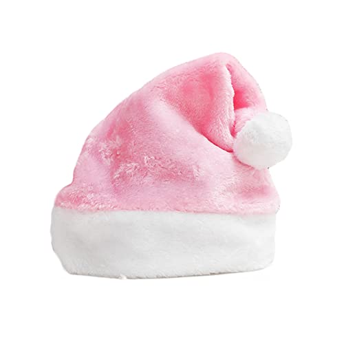 LSFYSZD Pailletten-Schneeflocken-Weihnachtsmann-Mütze, Erwachsene, Plüsch-Kunstfellbesatz, Bommel, Unisex, Weihnachtsmützen für Urlaubsparty (Z-Pink, Einheitsgröße) von LSFYSZD