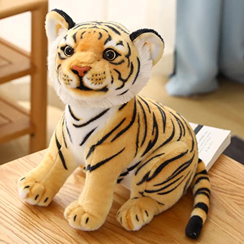 33cm Tiger Kuscheltier, Stehende Tiger Stofftier Gefüllte Plüschkissen Kawaii Tiger Figur Plüschpuppe Umarmungskissen Tier Plüschtier Spielzeug Dekokissen für Kinder Mädchen Jungen von LSGGTIM