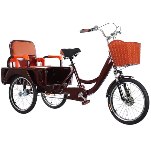 Älteres Rikscha-Pedal-Dreirad mit großer Kabine,20-Zoll-Lastendreirad mit doppeltem Verwendungszweck,Tandem-Dreirad mit Doppelsitz,3-Räder-Cruiser-Dreirad,stoßdämpfender Gabel,empfindliche Bremsen Älteres Rikscha-Pedal-Dreirad mit großer Kabine,20-Zoll-Lastendreirad mit doppeltem Verwendungszweck,Tandem-Dreirad mit Doppelsitz,3-Räder-Cruiser-Dreirad,stoßdämpfender Gabel,empfindliche Bremsen von LSQXSS