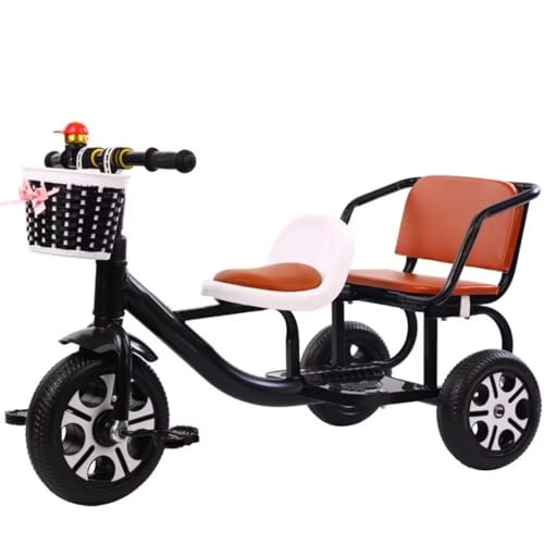 Kinderwagen für Kleinkinder im Alter von 2 bis 5 Jahren, Kinderdreiräder mit Zwei Sitzen für Zwillinge, leichte Schaumstoffräder, Dreirad-Dreirad, Vorderkorb, Tret-Dreiräder von LSQXSS