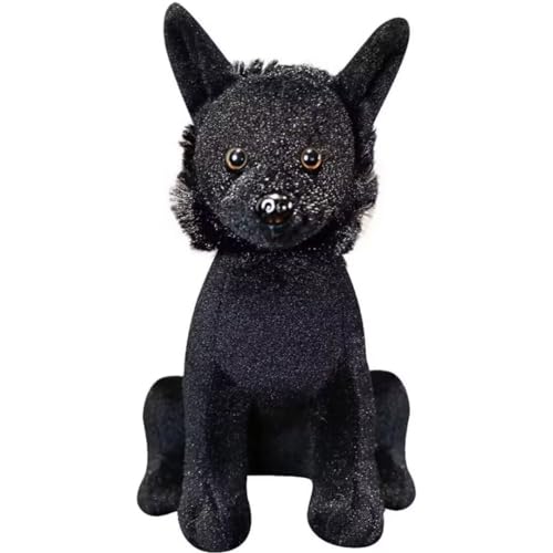 Kleine schwarze Hundeplüschpuppe für Jungen und Mädchen,Simulationshundplüschtier,Stofftiere aus PP-Baumwolle,weiche Plüschtiere als beruhigendes Geschenk zum Kindergeburtstag,umarmendes Plüschkissen von LSQXSS