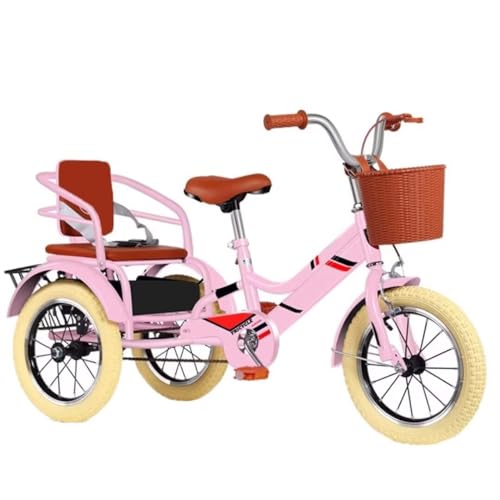 Outdoor-Cruiser-Fahrrad-Dreirad für Jungen und Mädchen, Tandem-Dreirad für 2–10 Jahre, Kinder-Trikes mit Einzelbremse, Pedal-Dreirad mit rutschfestem Speichen-Luftrad, 3 Räder zum Abhängen von LSQXSS