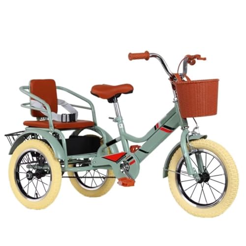 Outdoor-Cruiser-Fahrrad-Dreirad für Jungen und Mädchen, Tandem-Dreirad für 2–10 Jahre, Kinder-Trikes mit Einzelbremse, Pedal-Dreirad mit rutschfestem Speichen-Luftrad, 3 Räder zum Abhängen von LSQXSS