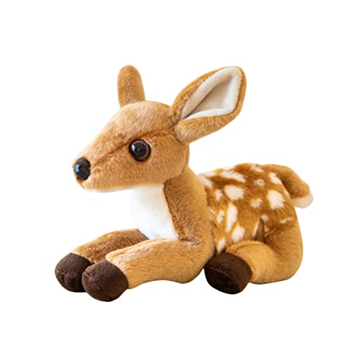 LSSHPZLFC 10-Zoll-Sika-Hirsch-Plüschtier, Realistisches Braunes Giraffen-Stofftier, Niedliche Kleine Hirschpuppen, Geschenke for Kinder, Heimdekoration, Weiches Kuscheltier von LSSHPZLFC