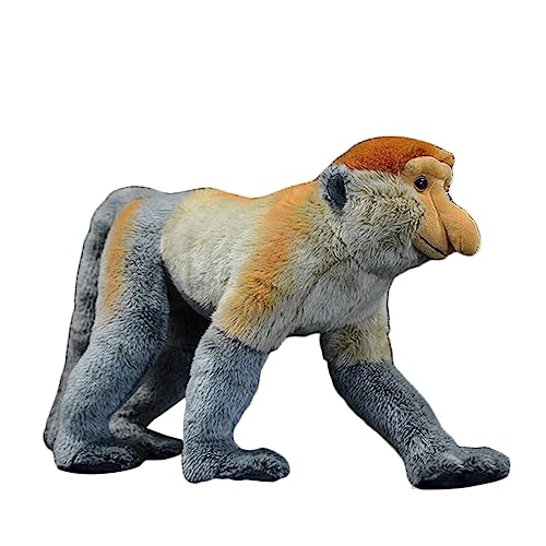 LSSHPZLFC 16.5 Inch Long Nosed Monkey Plush Toy,Simulation Cute Monkey Stuffed Animals Model Plushie Doll, Soft Gifts for Kids Birthday Christmas von LSSHPZLFC