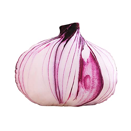 LSSHPZLFC 3D-Gemüse-Wurfkissen, Lustiges Essenskissen, Weiche Mädchenkissen, Kissen, Niedliches Plüsch-Stofftier, Schlafsofa, Dekoratives Geschenk for Kinder, Mädchen, Jungen(Onion) von LSSHPZLFC