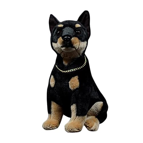 LSSHPZLFC Dobermann Stofftier, 12 Zoll stehender Dobermann, edles weiches Haustier Hund Plüschtier Welpenpuppen Geschenke for Mädchen Baby Kinder von LSSHPZLFC