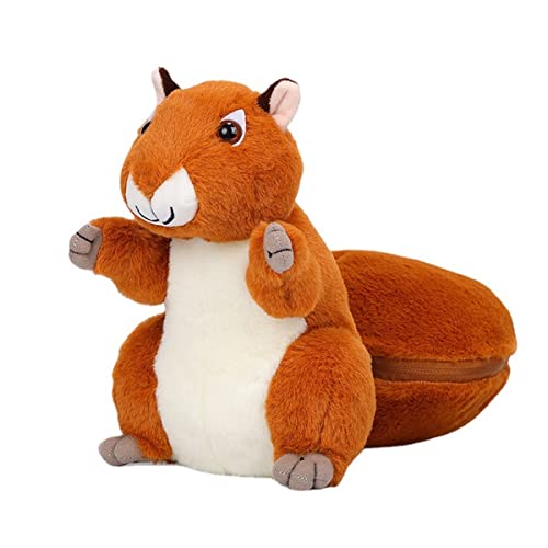 LSSHPZLFC Nuss-Eichhörnchen-Plüschtier, 24,9 cm, niedliches Eichhörnchen-Plüschtier, Simulation von Wildtieren, Plüschpuppe, Sofa-Dekoration, weiches Kissen, Geschenke for Kinder von LSSHPZLFC